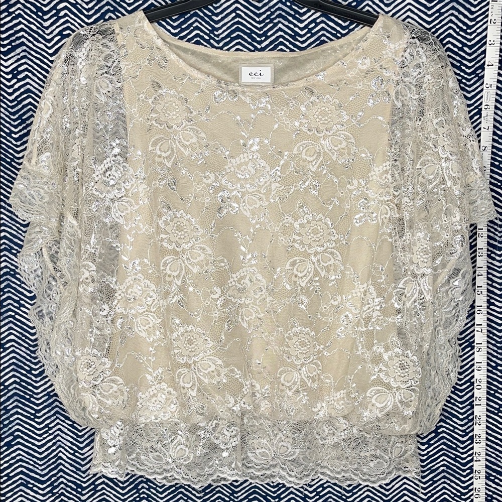 Women's Beige Lace Blouse